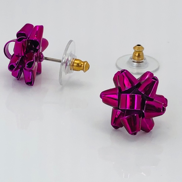 NEW RARE Kate Spade Pink Bourgeois Bow Stud Earrings - Picture 1 of 5